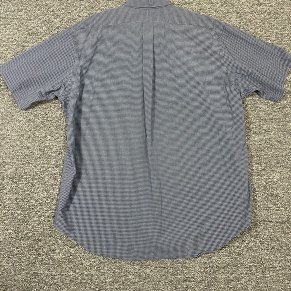 Lauren Ralph Lauren Mens‎ XL Button Down Shirt Blue Checkered Short Sleeve - Picture 6 of 8